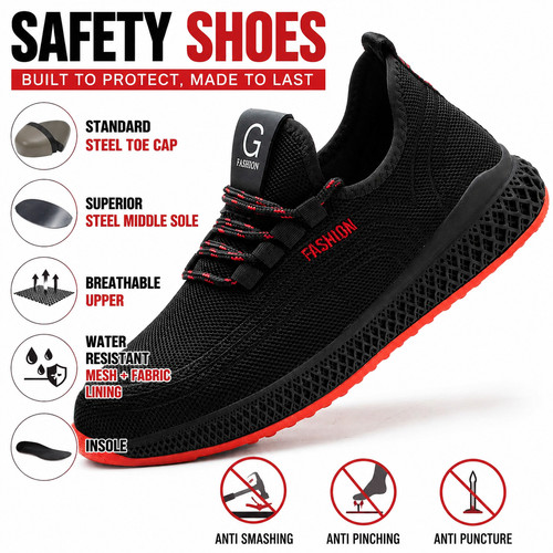 Mens safety trainers black - mens,